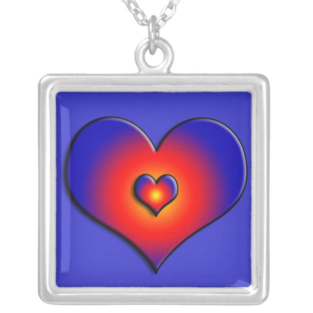 COLORFUL HEARTS SILVER PLATED NECKLACE (Front)