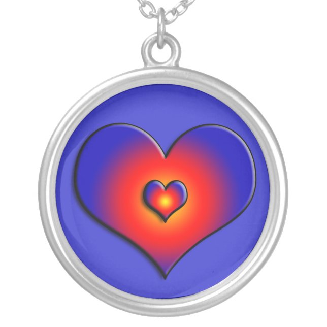 COLORFUL HEARTS SILVER PLATED NECKLACE (Front)