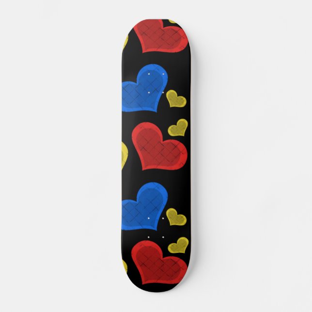 Colorful Hearts Skateboard (Front)