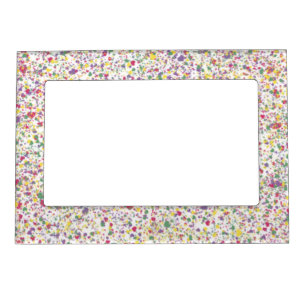 Colorful Hearts Splatter Paint, Abstract Magnetic Frame