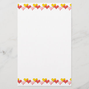 Colorful hearts stationery