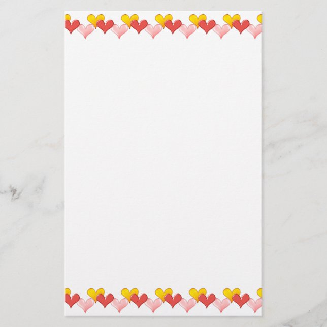 Colorful hearts stationery (Front)