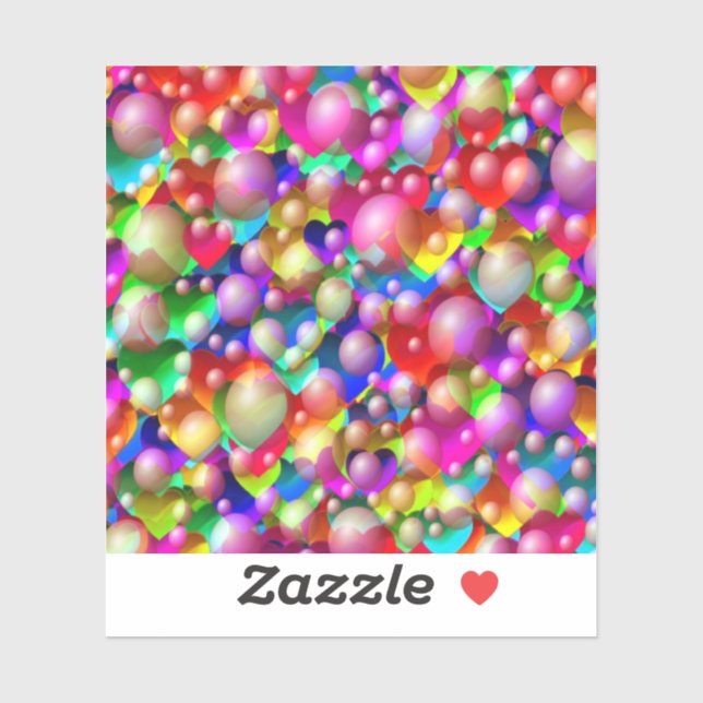 Colorful Hearts Sticker (Sheet)