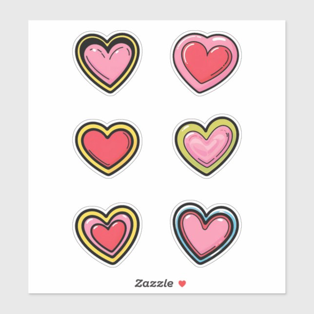 Colorful hearts sticker (Sheet)