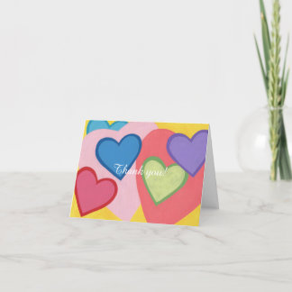 Colorful Hearts Thank you Cards