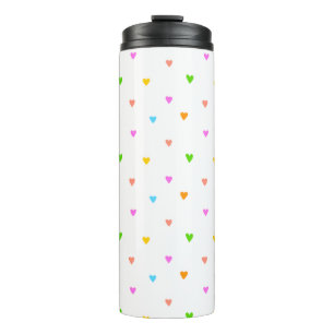 Colorful hearts thermal tumbler