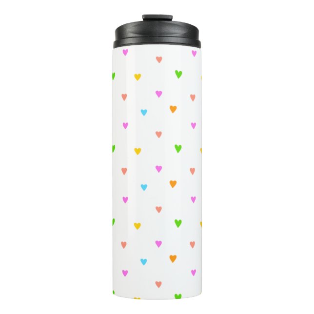 Colorful hearts thermal tumbler (Front)