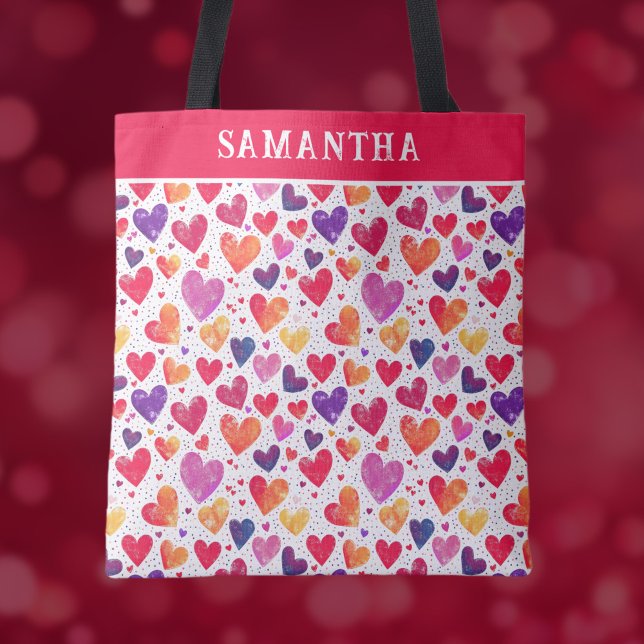 Colorful Hearts Tote Bag (Creator Uploaded)