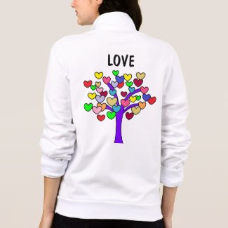 Colorful Hearts Tree Print Cute LOVE Jacket