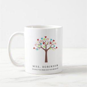 Colorful Hearts Tree Thank You Coffee Mug