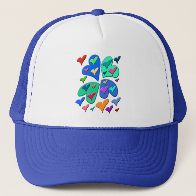 Colorful Hearts Trucker Hat (Front)