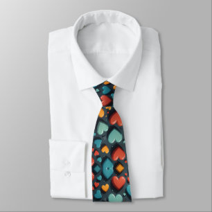 Colorful hearts, Valentine art  Neck Tie