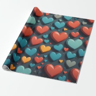 Colorful hearts, Valentine art 