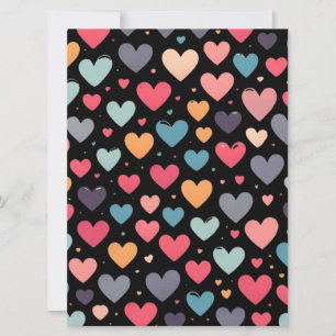 Colorful hearts valentine's day holiday card