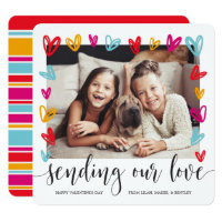 Colorful Hearts Valentine's Day Photo Card