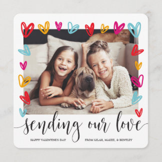 Colorful Hearts Valentine's Day Photo Card