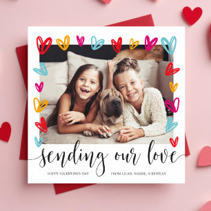 Colorful Hearts Valentine's Day Photo Card