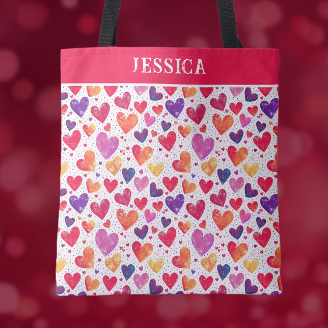 Colorful Hearts Valentine's Day Tote Bag (Creator Uploaded)