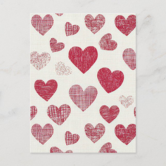 Colorful Hearts  Valentine's Greeting Postcard (Front)
