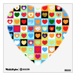 Colorful hearts, wall decal