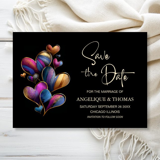 Colorful Hearts Wedding Save the Date (Creator Uploaded)