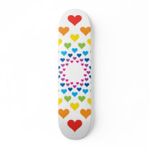 Colorful Hearts White