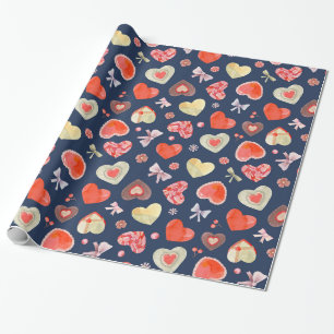 Colorful Hearts  Wrapping Paper