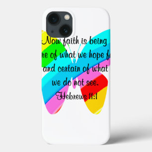 COLORFUL HEBREWS 11:1 BUTTERFLY DESIGN iPhone 13 CASE