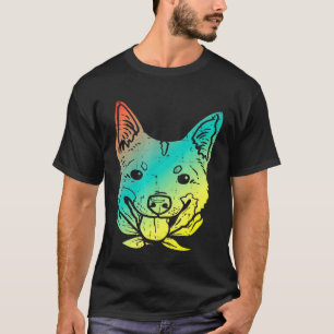 Colorful Heeler Cool Blue Red Australian Cattle Do T-Shirt