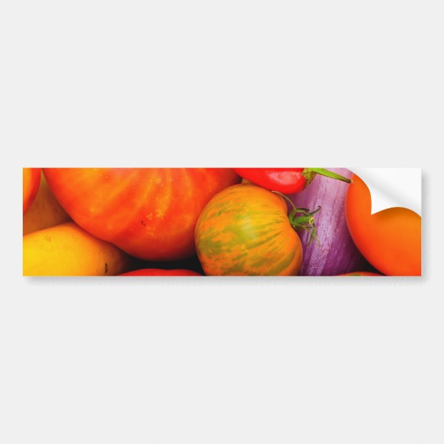 Colorful Heirloom Tomatoes Bumper Sticker (Front)