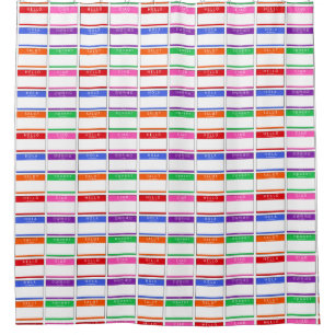 Colorful Hello Ciao Hola Hello My Name Is Pattern Shower Curtain