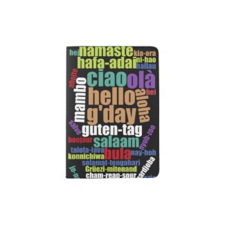 Colorful Hello in Many Languages Word Cloud