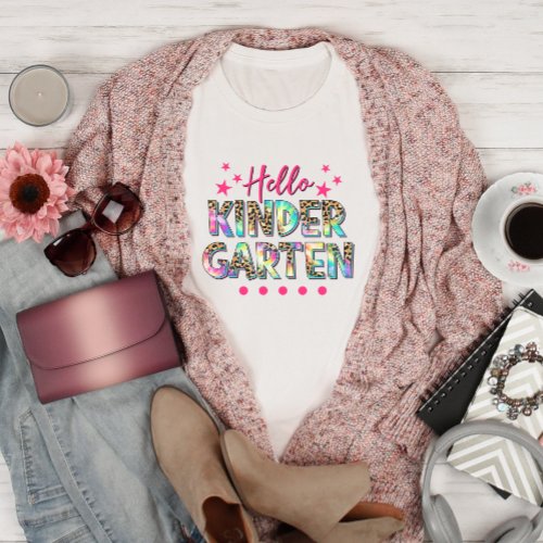 Colorful Hello Kindergarten T_Shirt