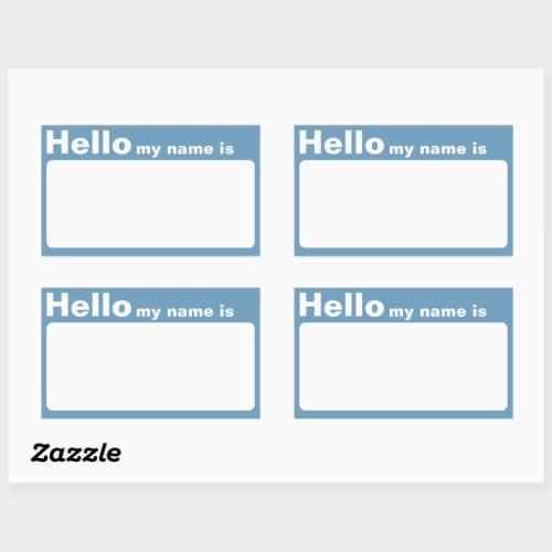 Colorful Hello My Name is Name Tag Stickers