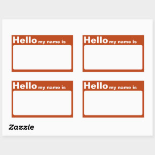 Colorful Hello My Name is Name Tag Stickers