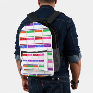 Colorful Hello My Name Is Salut Ciao Hola Backpack