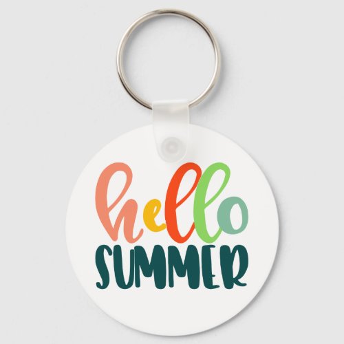 Colorful Hello Summer Keychain