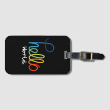 Colorful Hello World Luggage Tag