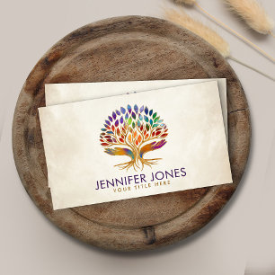 Colorful Helping Hands Tree Business Card