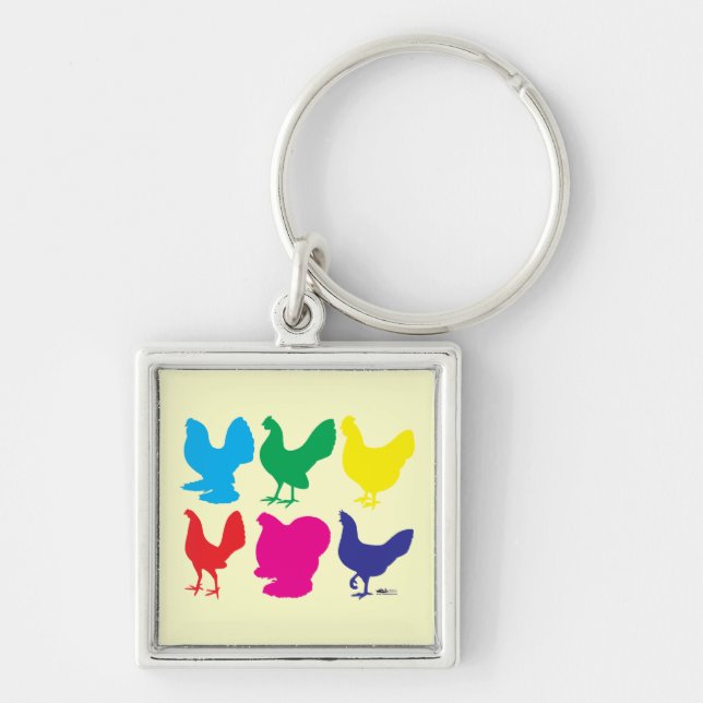 Colorful Hens Keychain (Front)