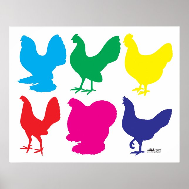 Colorful Hens Poster (Front)