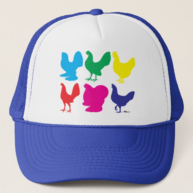 Colorful Hens Trucker Hat (Front)