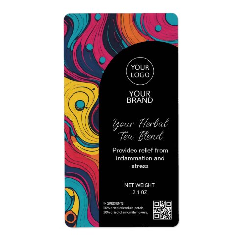 Colorful Herbal Tea Product Labels