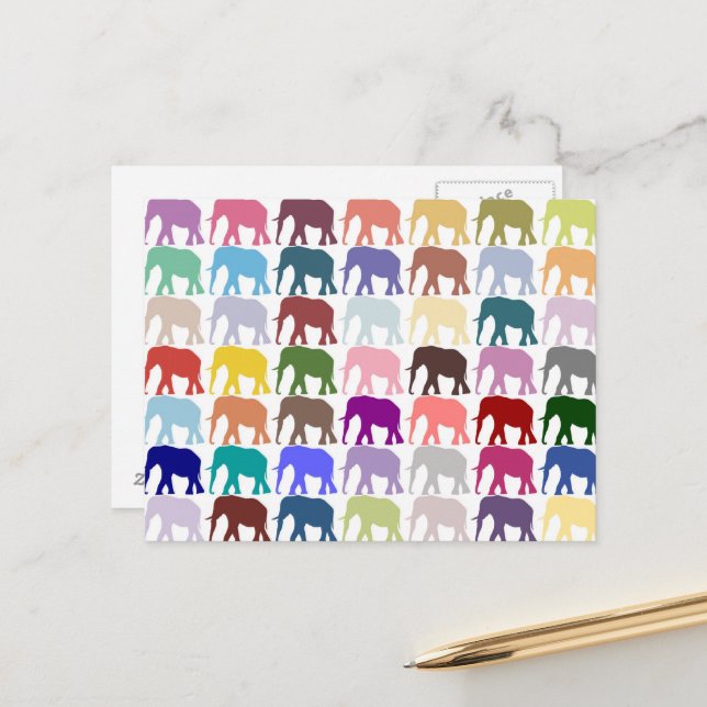 Colorful Herd Postcard (Front/Back In Situ)
