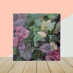 Colorful Heuchera Plant Leaves Botanical Ceramic Tile