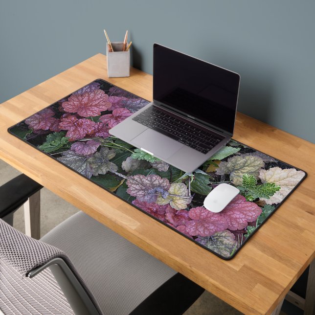 Colorful Heuchera Plant Leaves Botanical Desk Mat (Office 2)