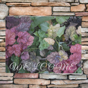 Colorful Heuchera Plant Leaves Botanical Doormat