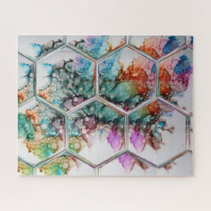 Colorful Hexagon art abstract  Jigsaw Puzzle