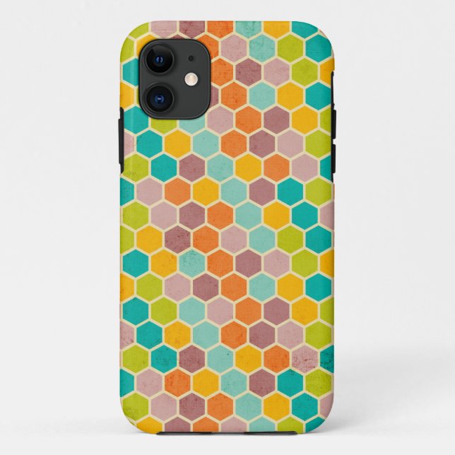 Colorful Hexagon Geometric Case-Mate iPhone Case (Back)