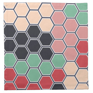 Colorful Hexagon Honeycomb Pattern Napkin
